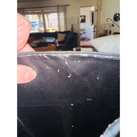 Alfani Women 9.5 Black Leather Knee-High Preppy Money Boot Studded Equestrian - Picture 7 of 10